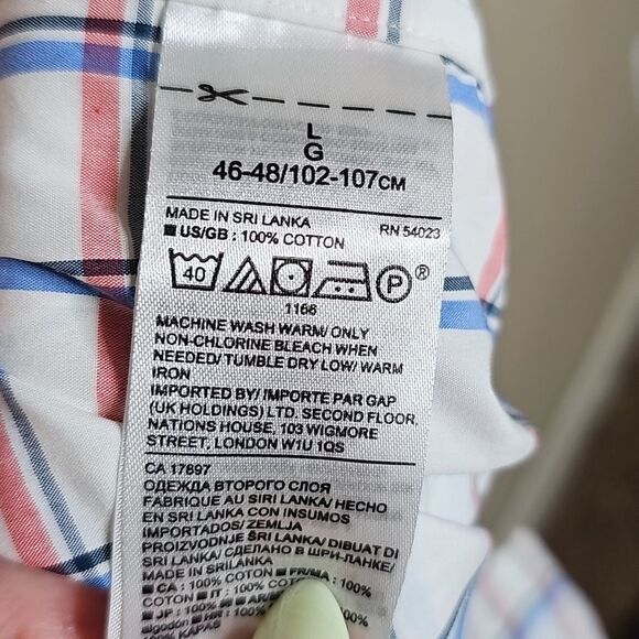 Banana Republic Grant Fit 120s Blue and Red Plaid Button Down Shirt Long Sleeve - Picture 7 of 7